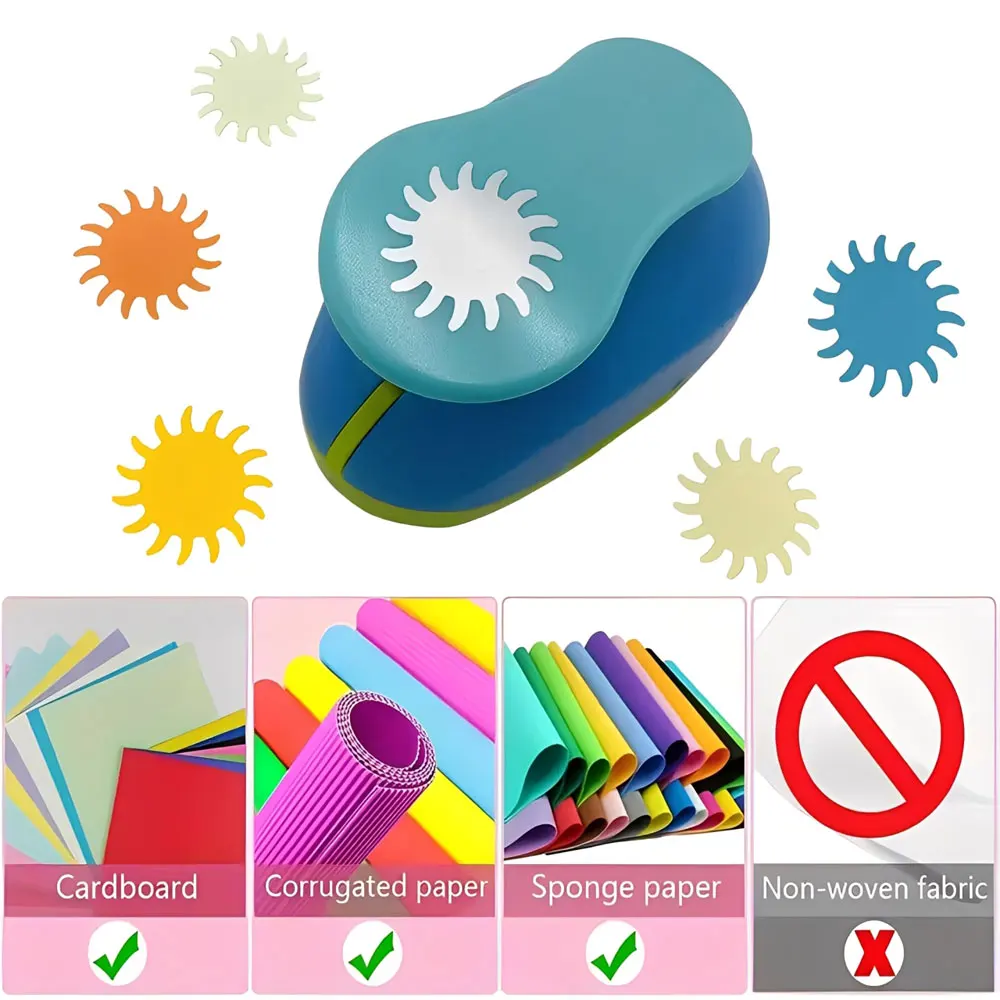 1PC Sun Shape Handheld Hole Punch, Scrapbook Crafts Hole Punch (Random Color)