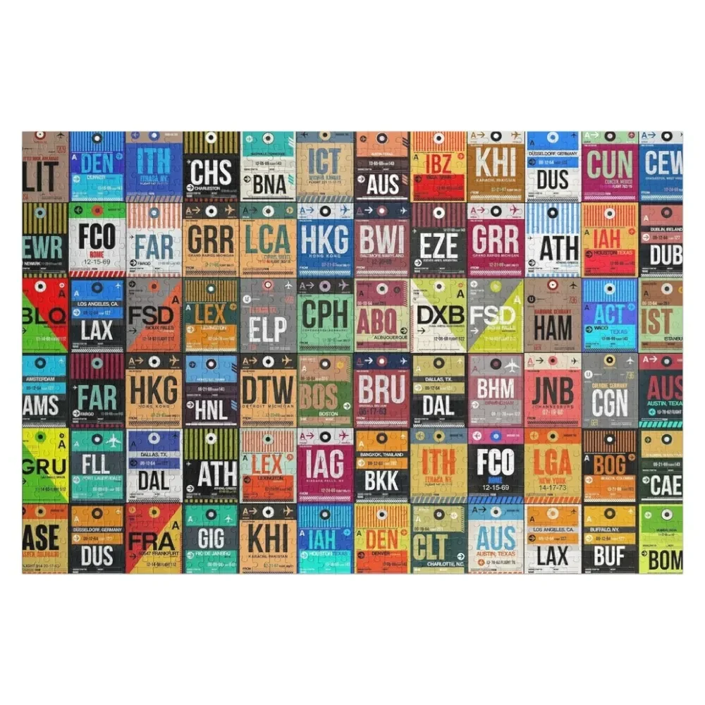 

Bag Tags Jigsaw Puzzle Wooden Compositions For Children Custom Photo Personalised Name Scale Motors Puzzle