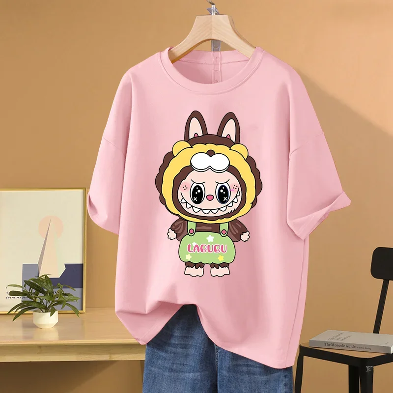 Anime LABUBU Print T Shirt  student street sports casual T-shirt