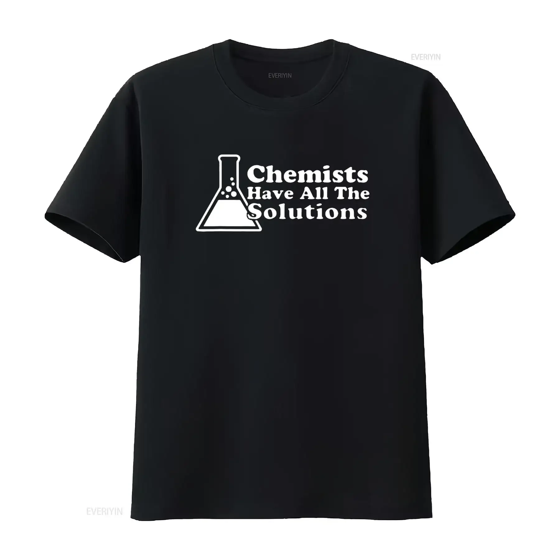 Chemistry Funny T Shirt Chemists Have all the Solutions Black 3X Large vintage Washed Stretched Breathable fashion streetwear