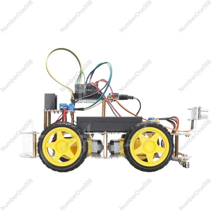 Picture 5: Compatible with Arduino Uno Remote Control Smart Kit, Ultrasonic Tracking Obstacle Avoidance Trolley Programming Robot Kit