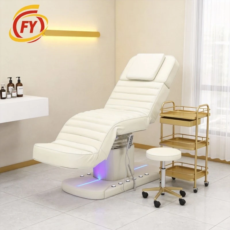 Eyelash Extensions Beauty Salons, Foot-Controlled Lift Treatment Bed, Massage And Mi