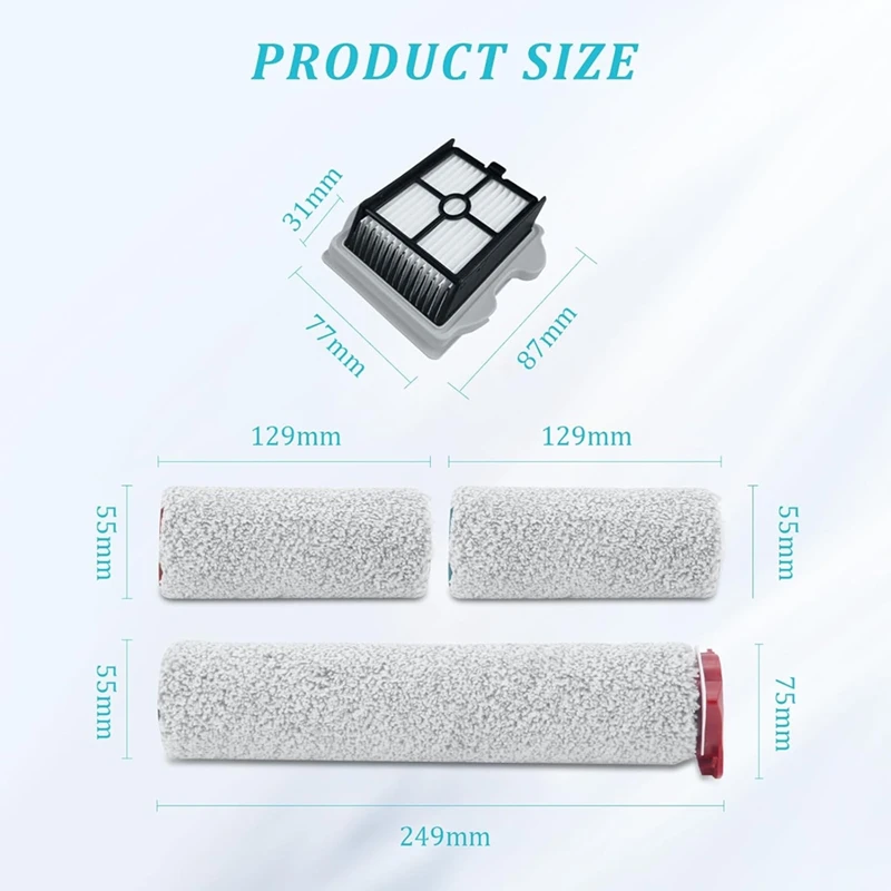 A86i-peças de reposição rolo escova e filtro aspirador para roborock dyad pro/combo aspirador hepa filtros