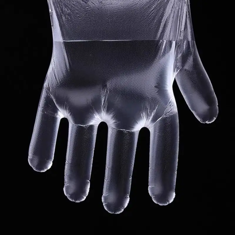 Guantes desechables de plástico para comida, manoplas ecológicas para restaurante, cocina, barbacoa, frutas y verduras, 100 unids/set