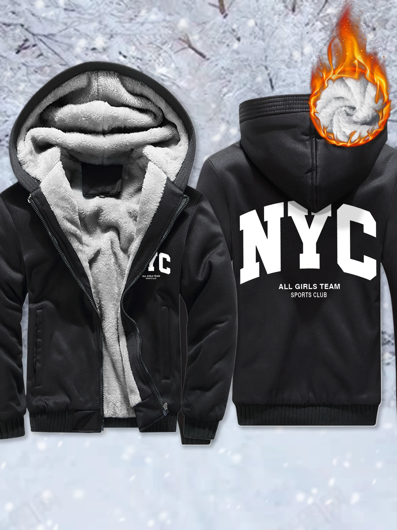 

Мужские флисовые куртки с карманами и надписью New York City, утепленная мягкая верхняя одежда, зимняя толстовка на молнии, теплое базовое пальто