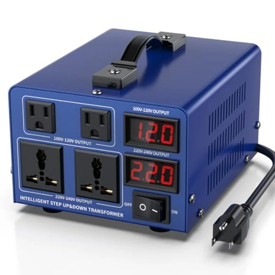 

1000 watt Voltage Conversion Transformer Heavy-Duty Step-up/Step-Down AC 110V/120V/220V/240V Power Conversion with resettable C