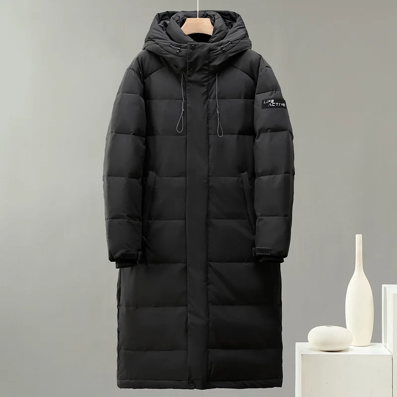 

2023 New Brand Winter Down Jacket Men Outwear Hooded Thick Warm Black Long Parkas Fashion White Duck Coat Overcoat