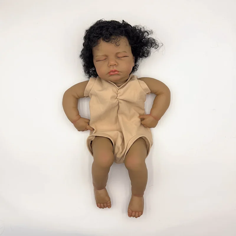 

19inches Reborn Doll Kits Popular LouLou with Rooted Hair Lifelike 3D Painted Many Details Veins Unassembled Doll Parts