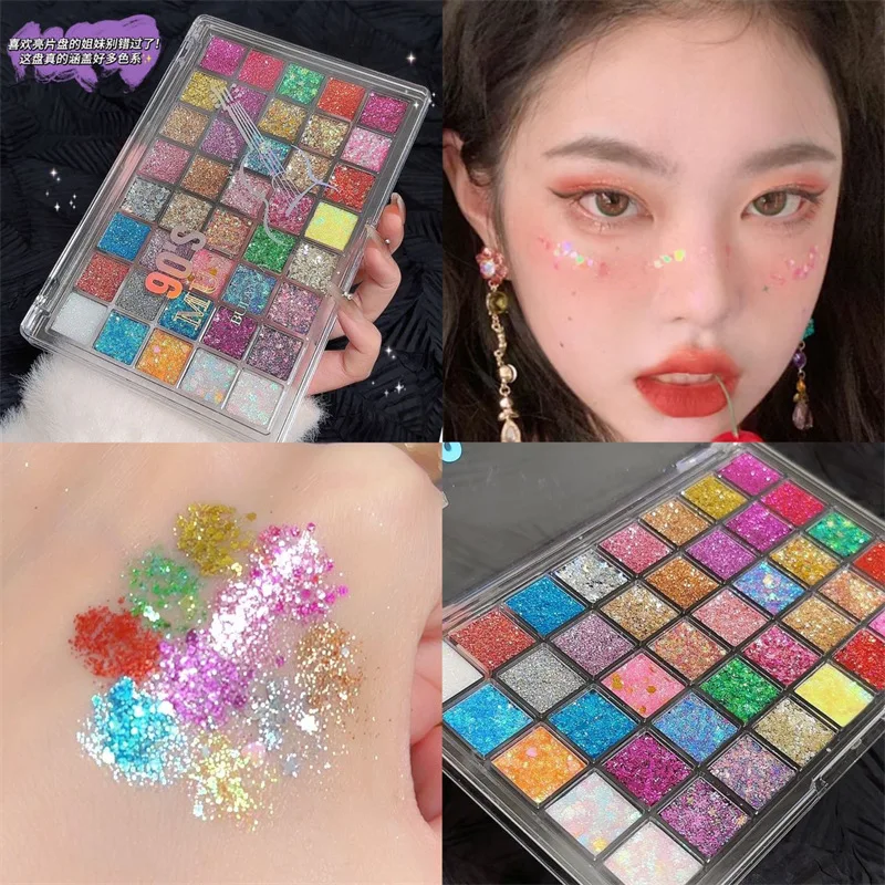 Super Sparkly Glitter Sequins Face Stickers Loose Powder Shiny Pigment for Eye Makeup No Fallout for Kids Student
