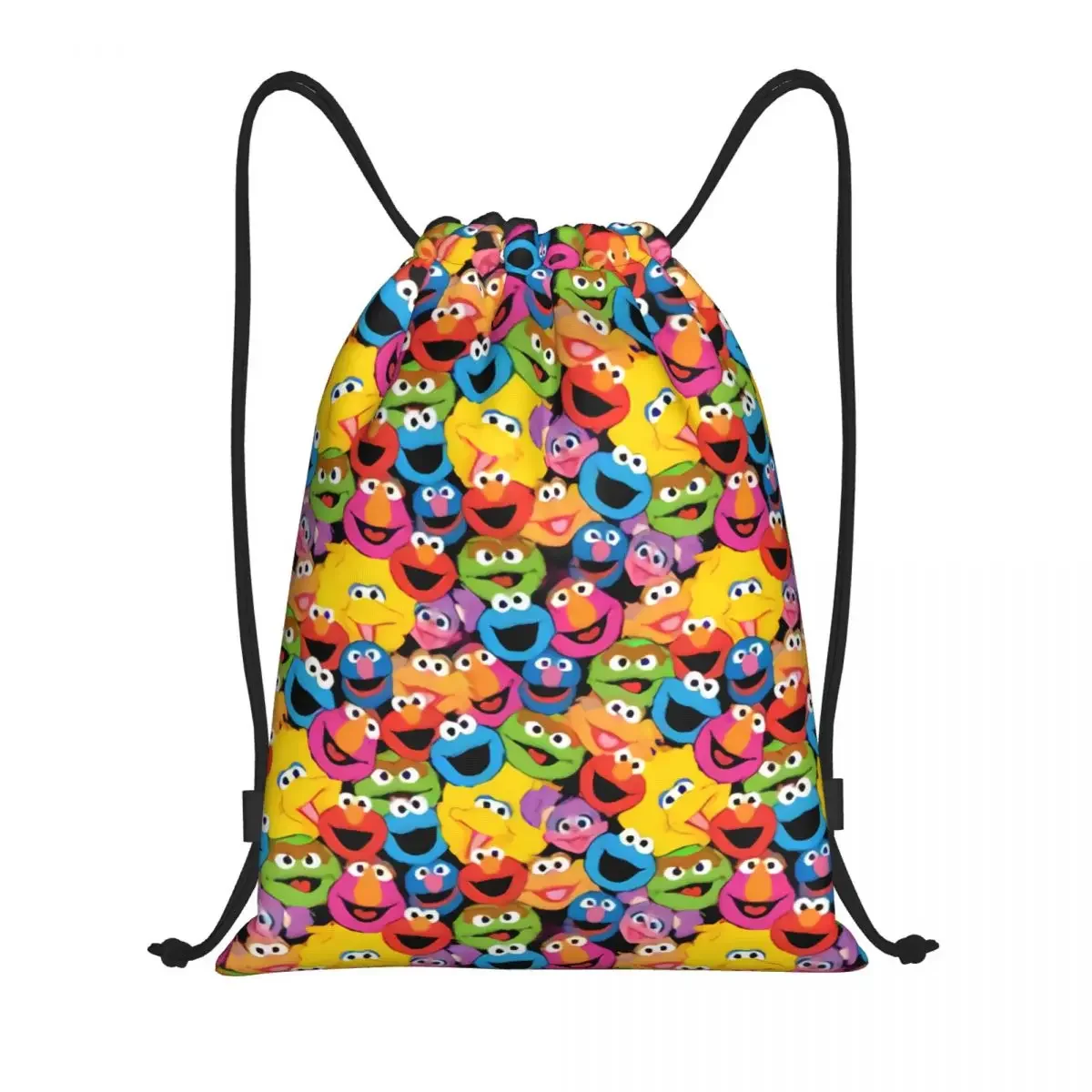 Custom Cookie  Face Pattern awstring Bags Women Men Foldable Gym Sports Sackpack Training Storage Backpacks