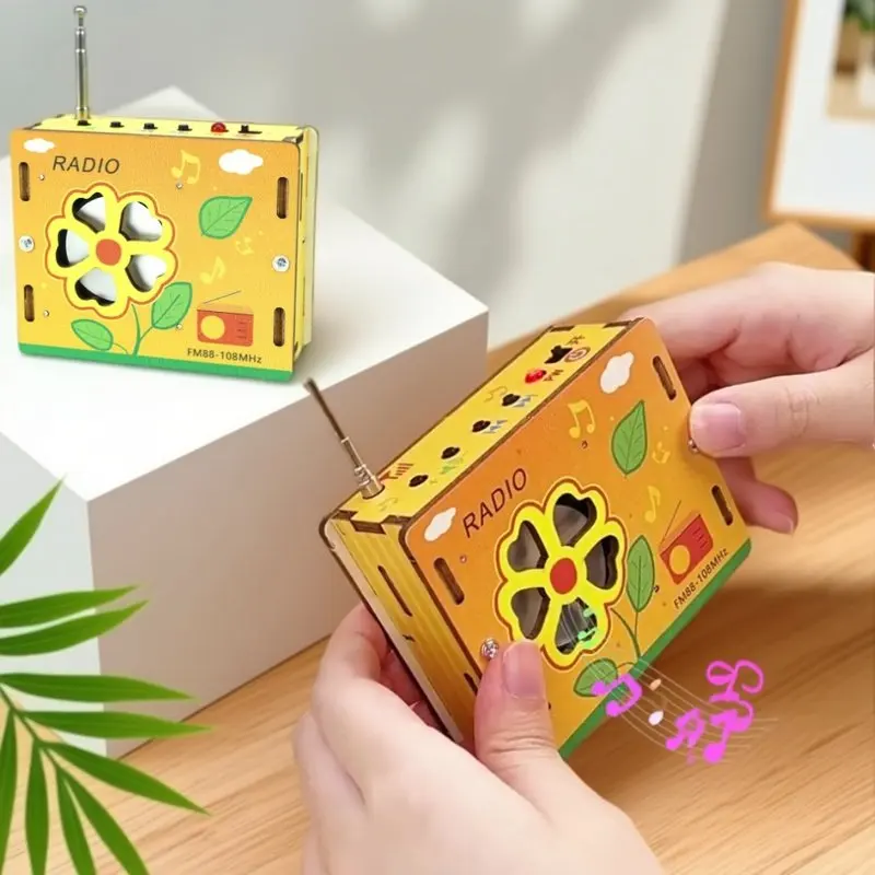 

Набор для сборки деревянного FM-радио своими руками: развивающая игрушка-головоломка для детей, научный эксперимент, обучающая игрушка для творчества и декора