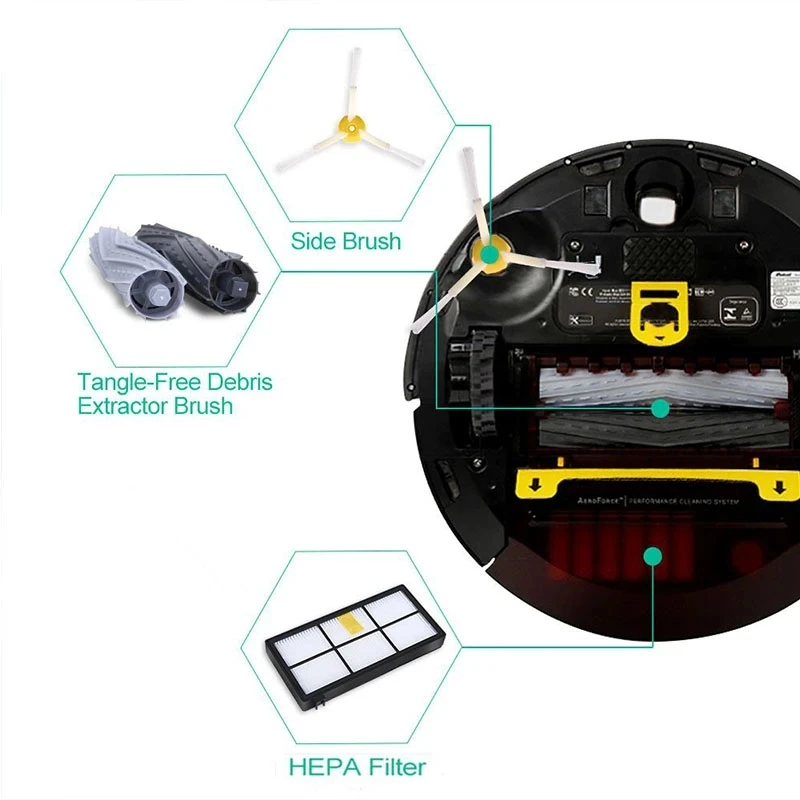 For iRobot Roomba 800 900 Series 860 870 880 890 966 980 Robot Vacuum Cleaner Main Side Brush Hepa Filter Wheel Accessories