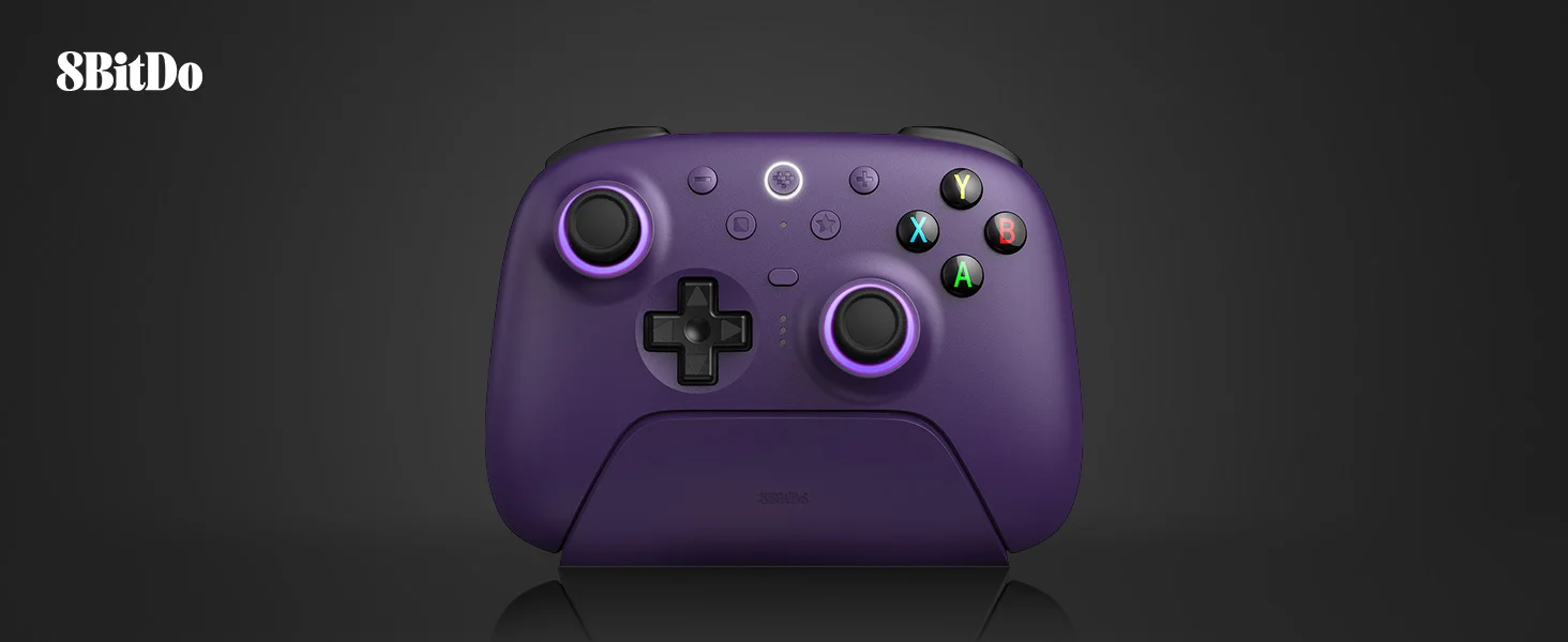 8BitDo Ultimate 2 GREEN Kabelloser Controller TMR Joysticks Update, Hall-Effekt-Trigger für PC, Windows 10,11 Android-Spiele – Detail 1