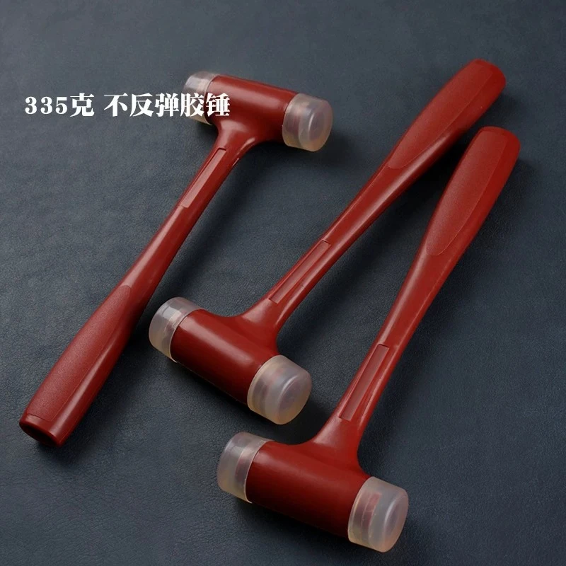 Non-rebound Red Rubber Hammer 335g Leather Punch Mallet Hand Installation Craft Tool