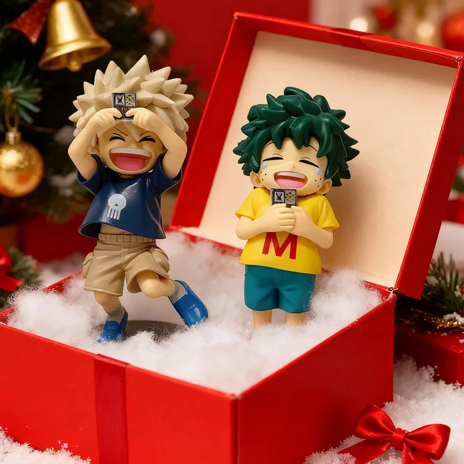 Figura de Anime MHA Bakugo Boku Midoriya Izuku figura de acción lindo modelo de versión Q colección Anime Hero Katsuki Bakugo figura regalos