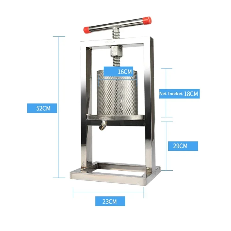 Honey Squeezer Manual Household Wine Watermelon Tomato Juicer 304 Stainless Steel Oil Press Lemon Sugar Cane Pomace Separator