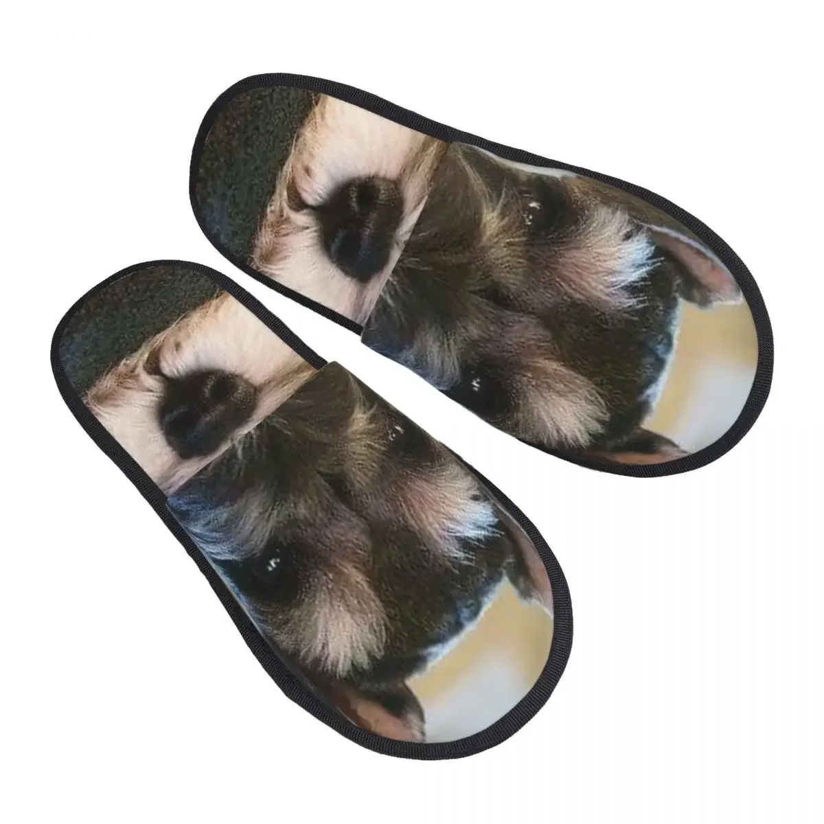 Custom Print Women Miniature Schnauzer Dog Puppy House Slippers Soft Warm Animal Memory Foam Fluffy Slipper Indoor Outdoor Shoes