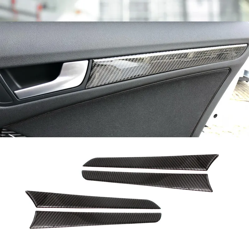 4 stücke Carbon Faser/Klavier Schwarz Zubehör Für Audi A4 B8 2009 - 2016 A5 2010 - 2016 auto Innen Tür Panel Fenster Trim Abdeckung