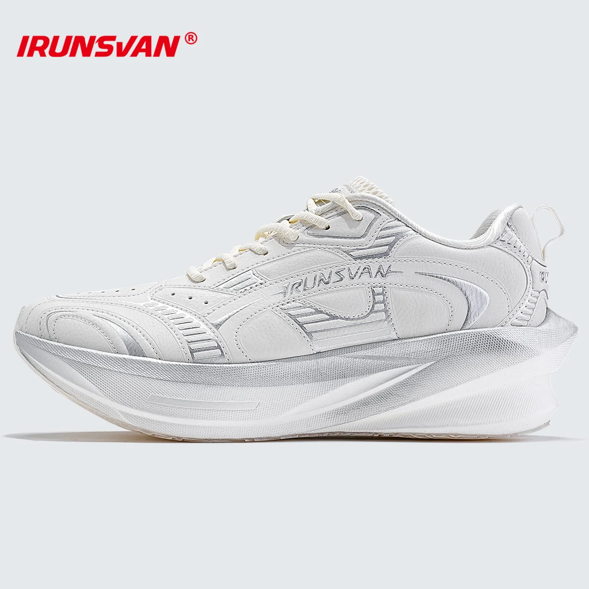 IRUNSVAN SHADOW WING 3.0 Leather waterproof carbon board running shoes winter warm sports shoes marathon training shoes 25168