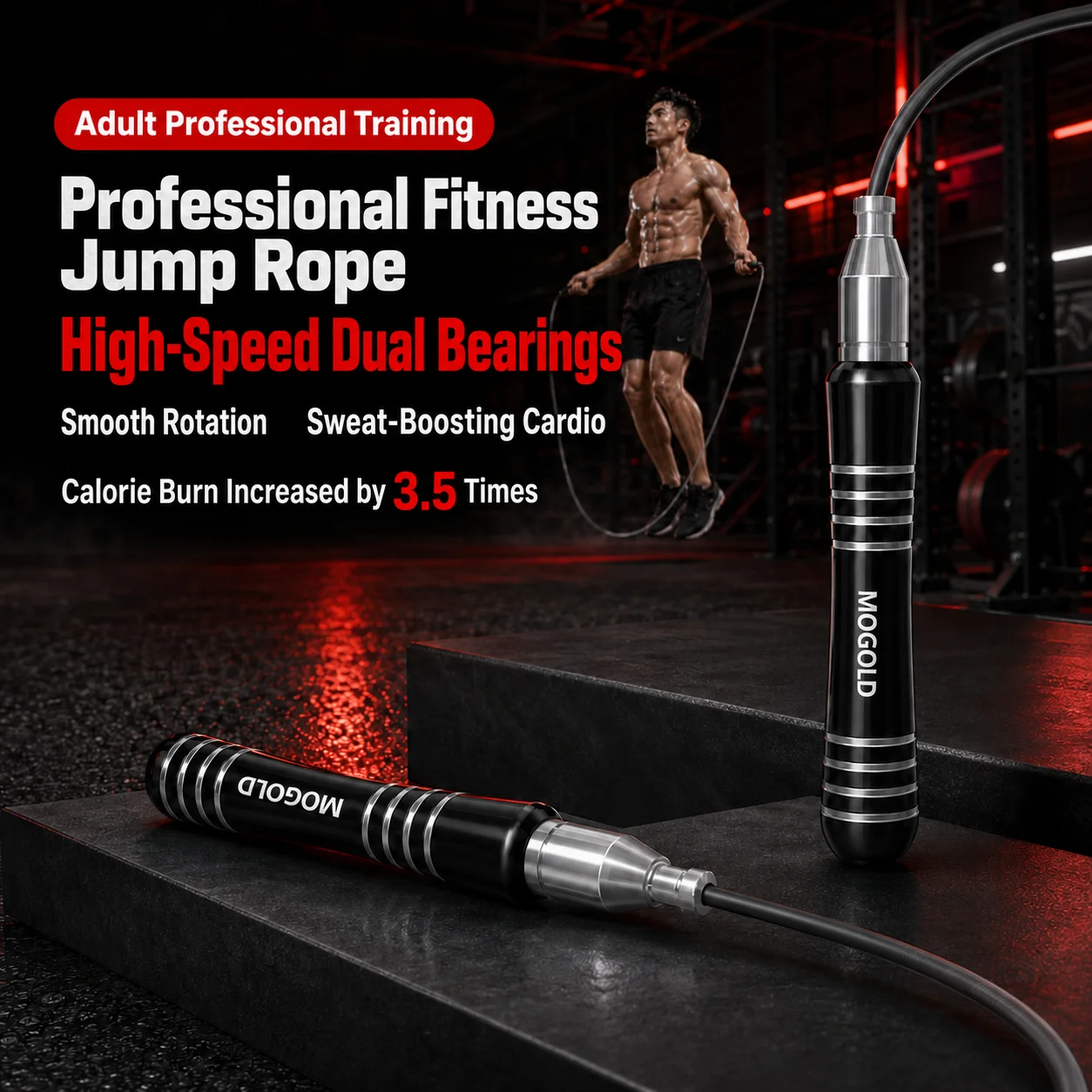 MOGOLD Professional Adult Jump - Jump Rope Speed Bearing ulasan dan harga