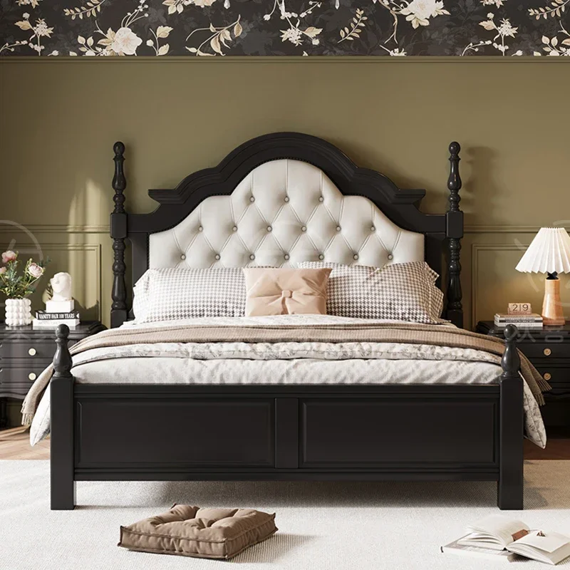 Bedroom Girls Bed Castle European Simple Double Massage Bed Princess Sleeping Loft Frame Design Cama Solteiro Patio Furniture
