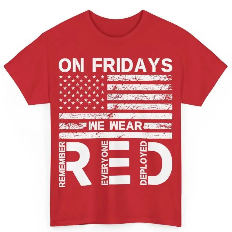 Veteran Soldier On Fridays We Wear Red Remember Everyone Deployed Men'S T Shirt