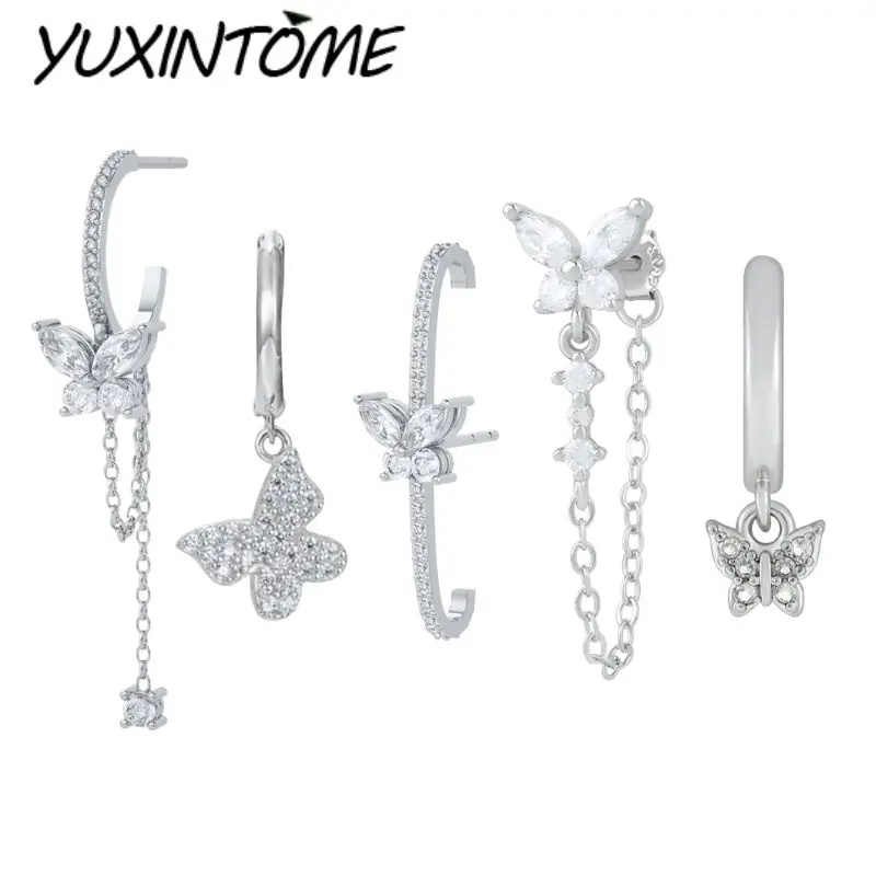 

2026 New Exquisite Butterfly Tassel Earrings 925 Sterling Silver Needle Stud Earrings For Women Fashion Wedding Anniversary Gift