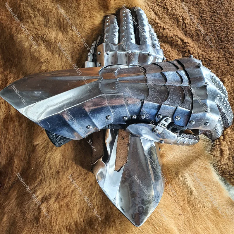 Gothic Plate Armor Gloves Scaled Fingers Iron Hands, Medieval Armor Guards, Wearable