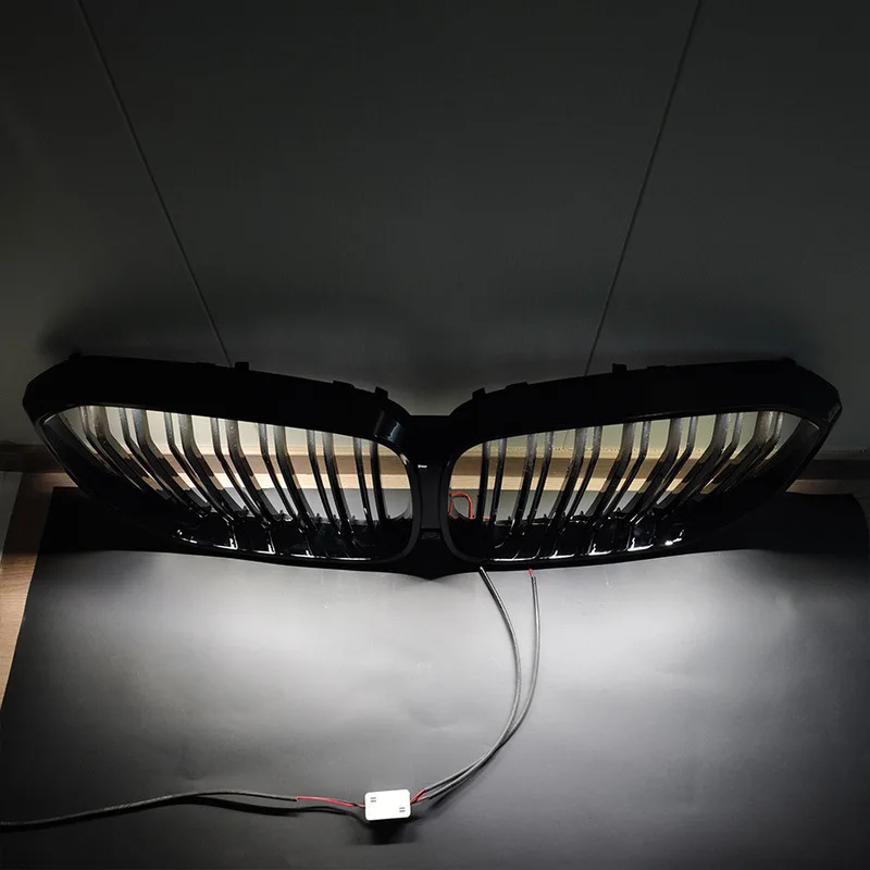 For 2019-2022 BMW X5 G05, Dual Line Side LED Illuminated Kidney Grille, Snap-on Aftermarket Replacement