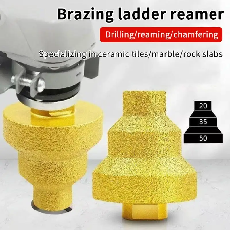 Hot Sale Diamond Brazed Step Hole Reamer Sharp Hard Edge Multifunctional Hole Opener For Angle Grinder Tile Marble Granite Drill
