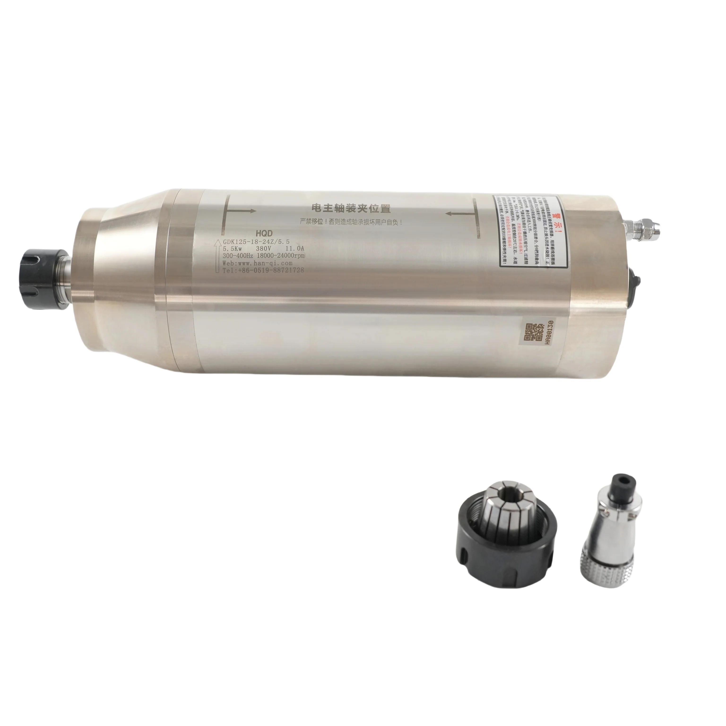 

HQD Stone Working 5.5KW ER25 High Speed Woodworking Water Cooled Spindle Motor GDK125-18-24/5.5