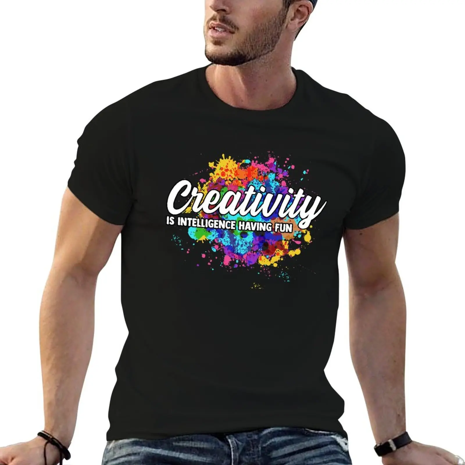 Creativity Is Intelligence Having Fun Creative Artist T-Shirt Quick Dry Light Sports T-Shirt