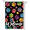 AVOIN colorlife Welcome Paw Prints Pet Garden Flag 12x18 Inch Outside jjp