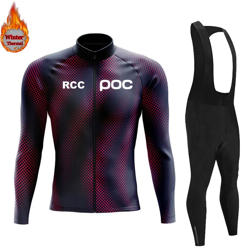 2026 الشتاء الحراري الصوف طويلة الأكمام الدراجات جيرسي مجموعة مريلة السراويل Ropa Ciclismo دراجة الملابس الجبلية الدراجة الرجال برو فريق البدلة