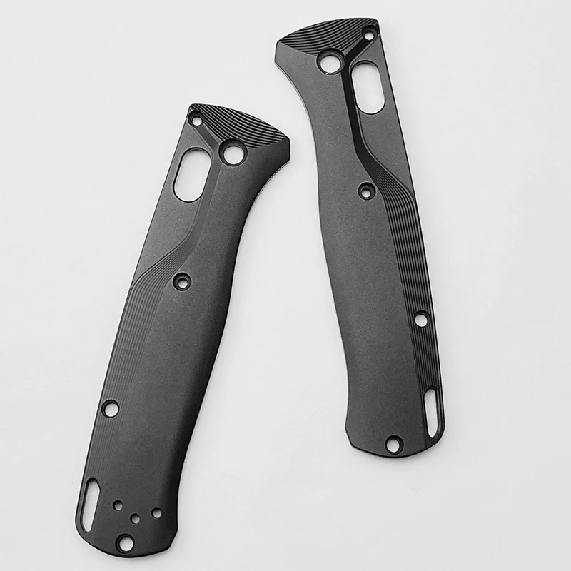1 paio Patch manico lama in lega di alluminio per BM 535 coltello croce Stria Texture lega di alluminio Bugout 535 Patch accessori fai da te