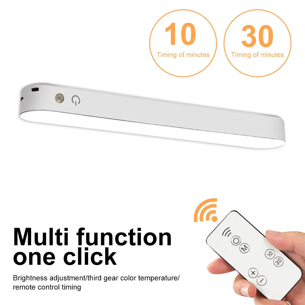 LED Night Light Bar Remote Control Magnetic Wireless Desk Lamp Eye Protection Rechargeable Reading Lamp for Bedroom Dormitory