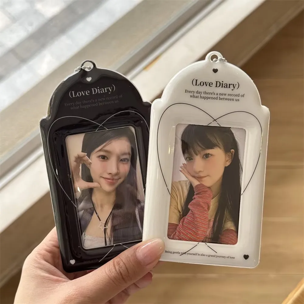 Stylish Multifunction Kpop Photocard Holder PVC Original Photocard Case with Keychain Cute 3 Inch Mini Photo Holder