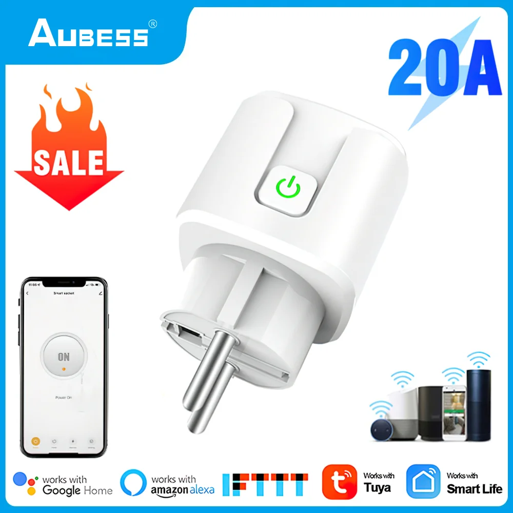 20A Zigbee 3.0 Smart Plug Tuya Smart Home 4400W AC100-250V Power Metering Socket Work With Alexa Google Home Alice