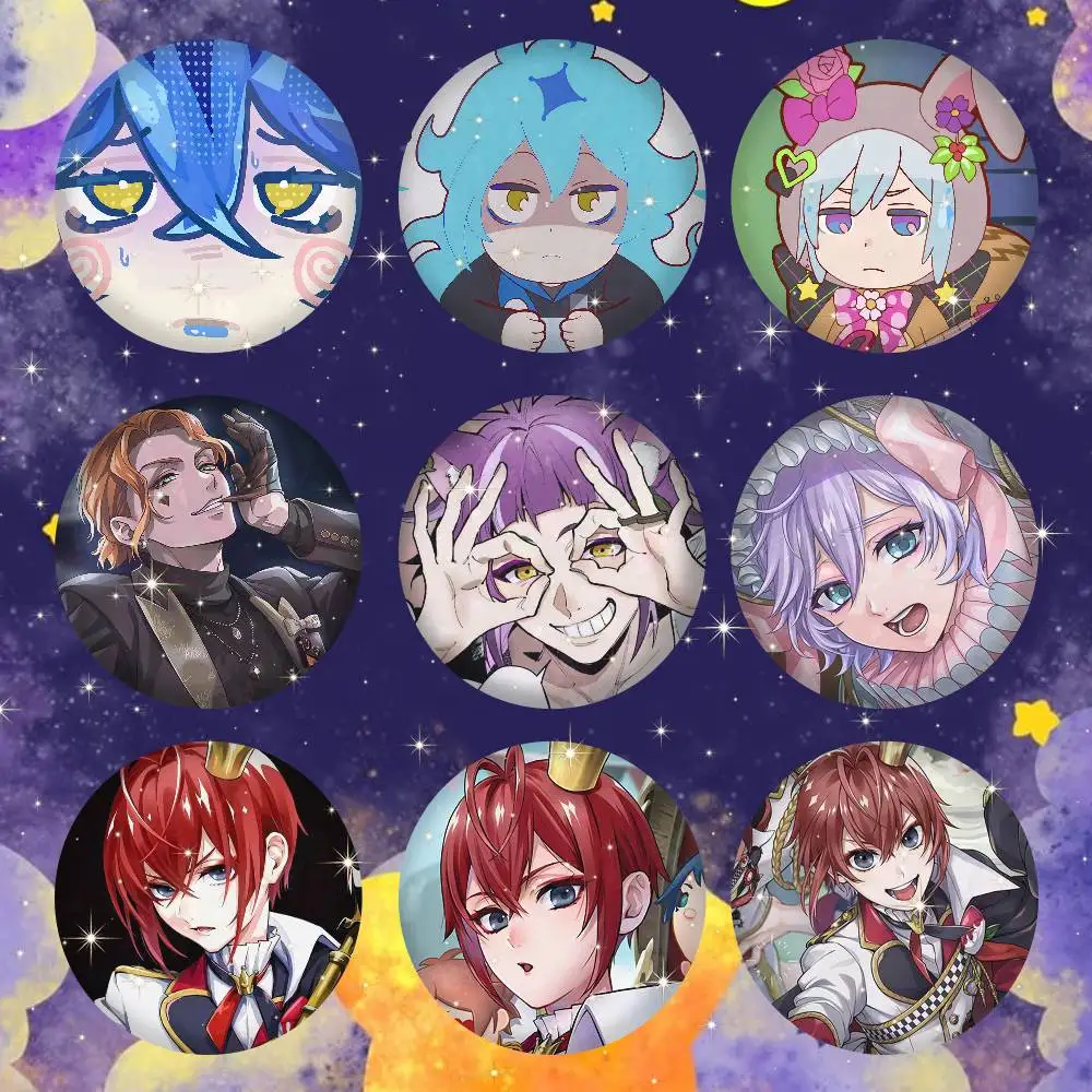 Cartoon Game Twisted Wonderland Badge On Backpack Accessories Manga Icons Pins Round Cartoon Brooch For Clothes Bag Decor Gifts