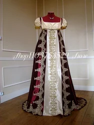 18th Century Fluffy Victorian Prom Dress Burgundy Square Neck Beaded Applique Medieval Masquerade Customisatio vestidos de festa