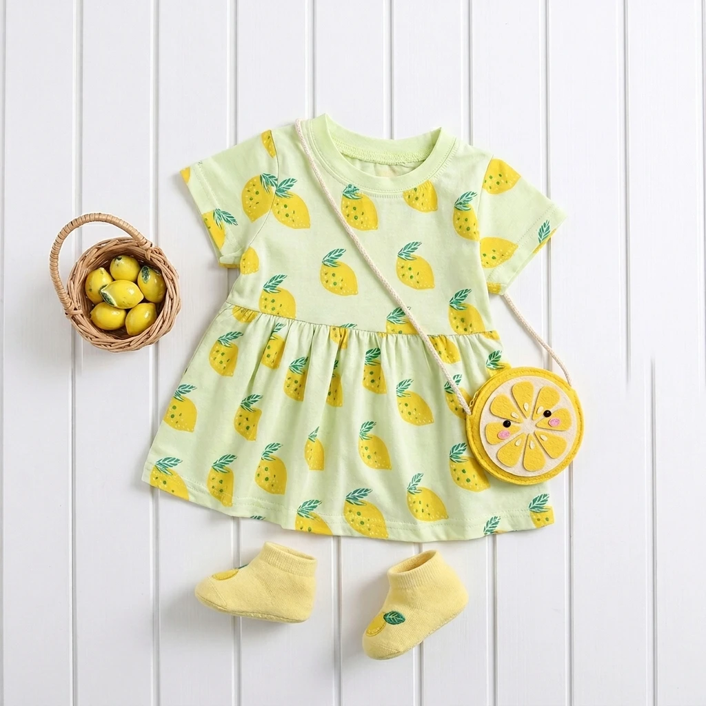 Princess Summer Short Sleeve Holiday Baby Dress Kids Girls Clothing