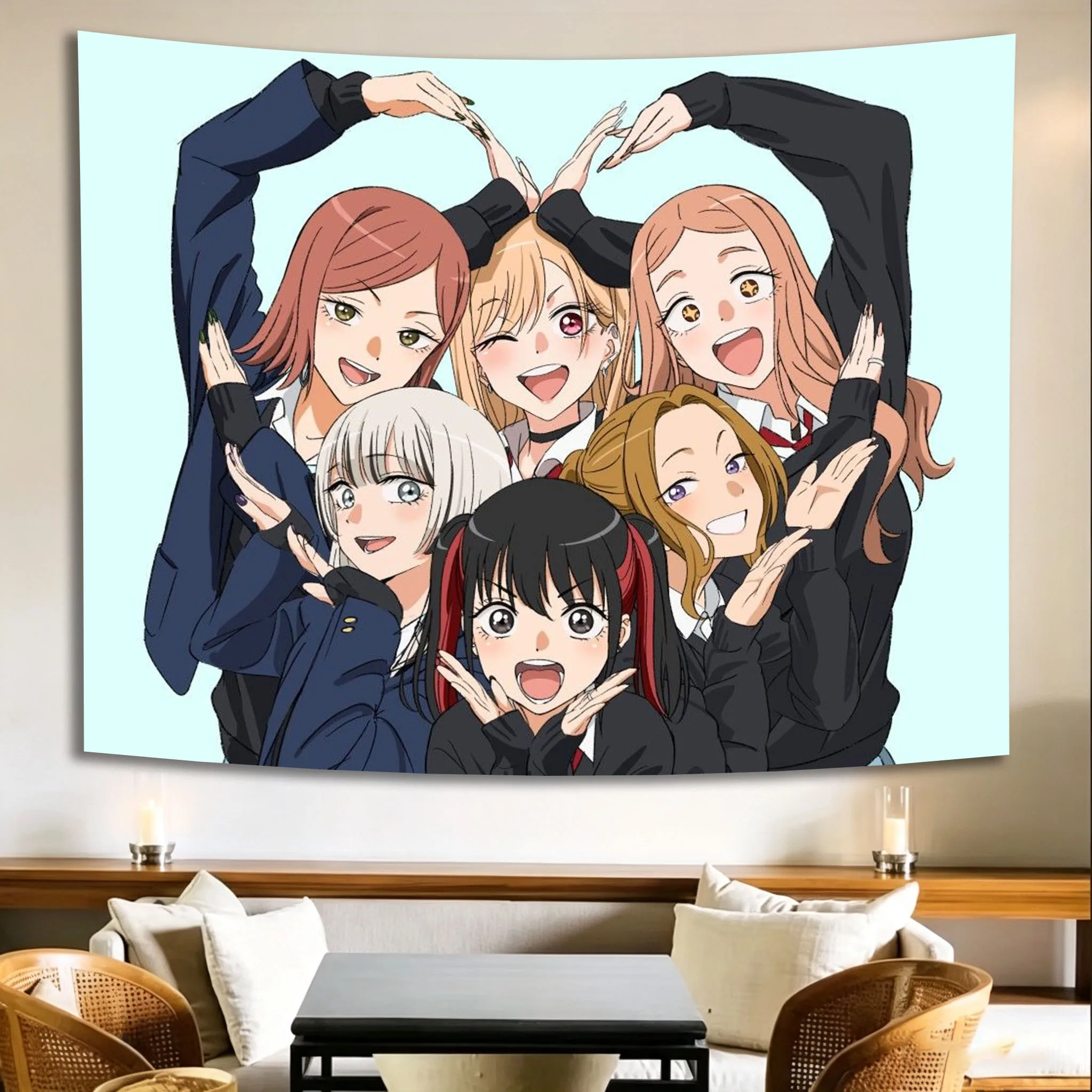 Anime Girl Group Anime Tapestry Large Tapestry Suitable For Bedroom Dormitory Room Stuff Aesthetic Wall Decor Great Gift