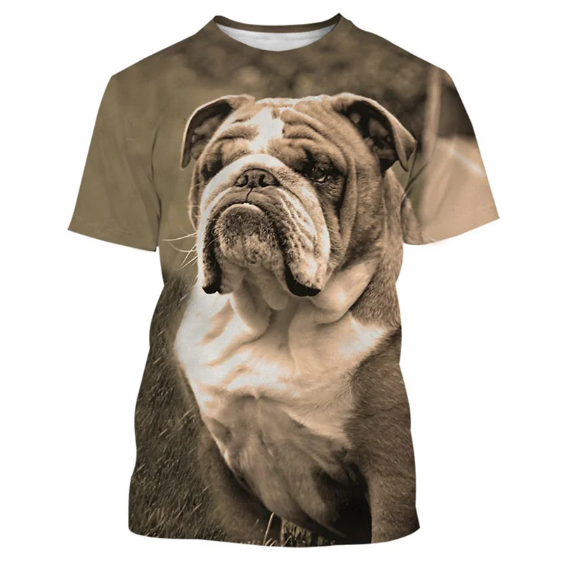 Cute Dog 3D Graphic Printed Men's T-Shirts Pet Lover O-Neck Short Sleeve Casual Kiss Me Tee Shirt Kid Tops Women Clothe Oversize