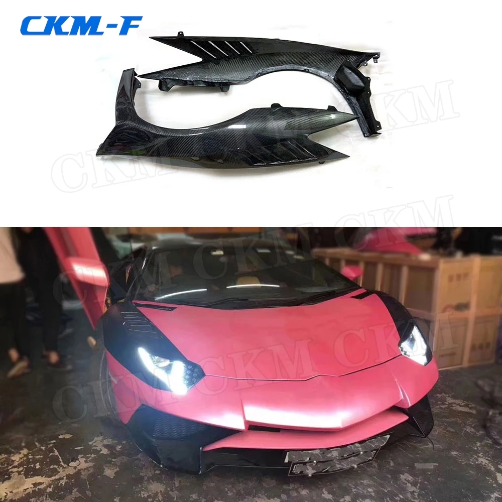 Carbon fiber Front Side Fender Air Vent Trim Frame Covers case For Lamborghini LP700 LP720 LP750