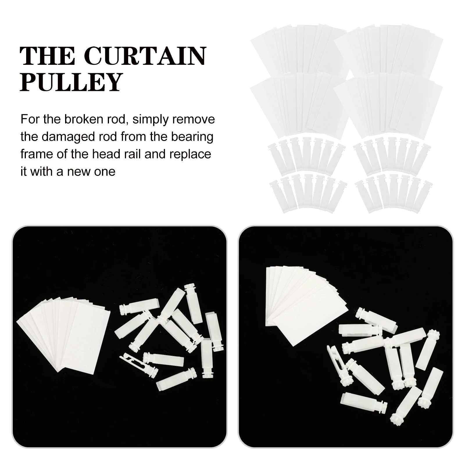 

Curtain Pulley Accessories 2 Sets Vertical Blind Repair Tabs Stems Replacements Universal Size Fit Most Blinds Easy Install
