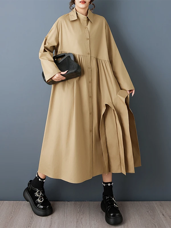 Retro floral renda irt dr feminino comprimento midi longo sve casual primavera outono solto ajuste colar único botão fechamento