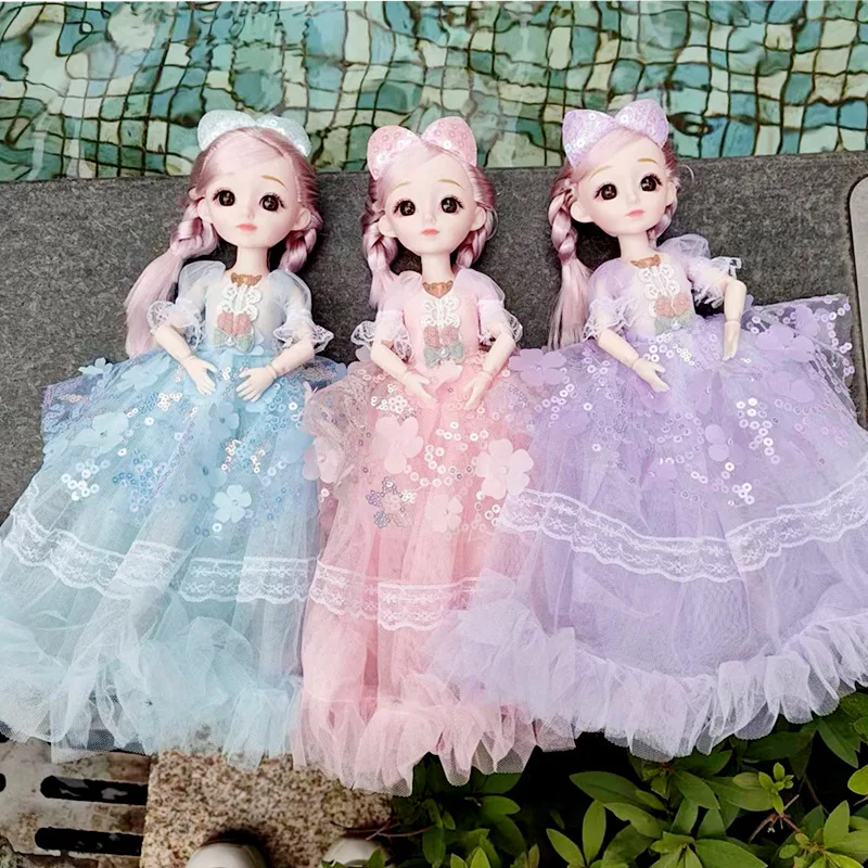 30cm Girl Princess Doll Toy Multi-jointed Movable Beautiful Wedding Dress With Music Princess Doll Kids Play House Toys Gifts