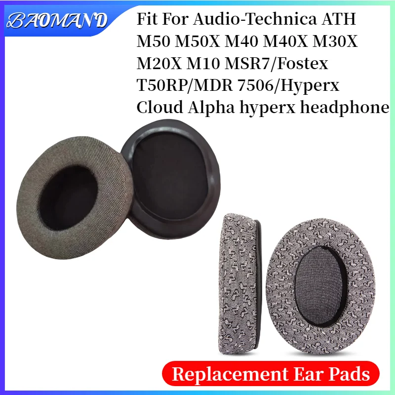 

Replacement Foam Ear Pads for Audio-Technica ATH M50 M50X M40 M40X M30X M20X M10 MSR MDR 7506/Hyperx Cloud Alpha hyperx Headset
