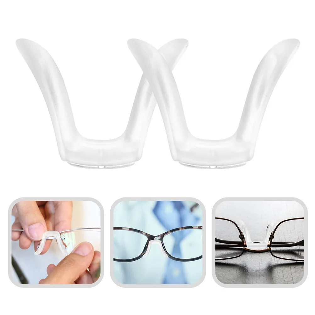 

4Pcs U Shaped Silicone Eyeglass Nose Pads Soft Non-Slip Replacement Cushions Adjustable Fit for Eyeglasses Sunglasses Reading