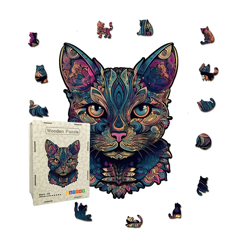 

108/178pcs Cat jigsaw Puzzle Toys Unique Cat Shape Puzzle For Home Decor Fun Educational Toys Birthday Gifts For Kids & Adults